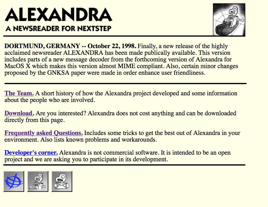 Alexandra Site Screenshot