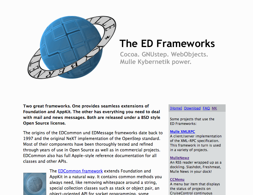 EDFrameworks Site Screenshot